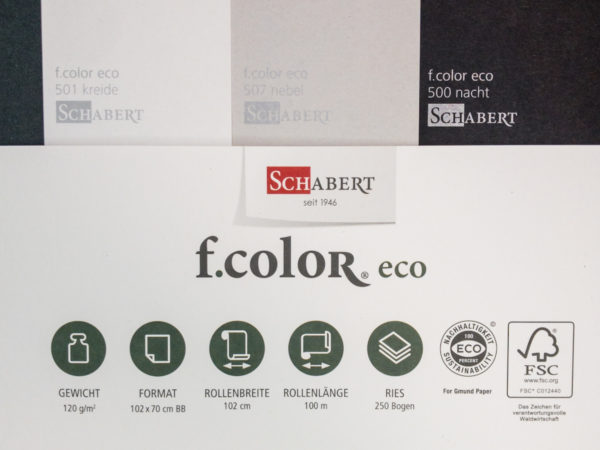 Bislang ist „f.color“ das erste farbige Einbandpapier nach „Cradle to Cradle“-Standard auf Silber-Niveau. Foto: Schabert