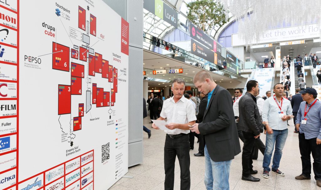 „bindereport“ möchte den Drupa-Besuchern die Erkundung der Messehallen vereinfachen. Foto: Messe Düsseldorf/C. Tillmann
