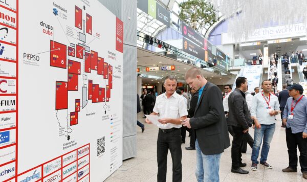 „bindereport“ möchte den Drupa-Besuchern die Erkundung der Messehallen vereinfachen. Foto: Messe Düsseldorf/C. Tillmann