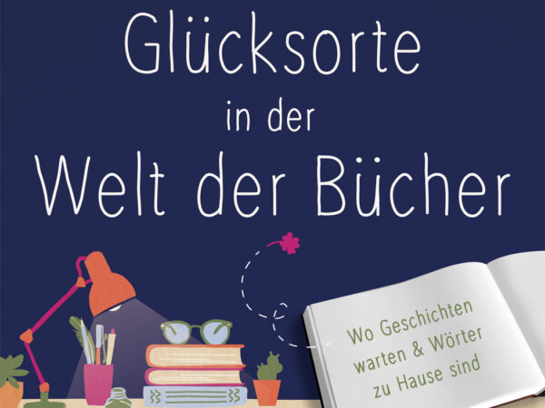 Ursula Kollritsch: „Glücksorte in der Welt der Bücher“, Droste Verlag, Düsseldorf, 2024, 168 Seiten, durchgehend farbig, Klappenbroschur, Preis: 15,99 Euro (D), ISBN 978-3-7700-2631-9. Cover (Ausschnitt): Verlag