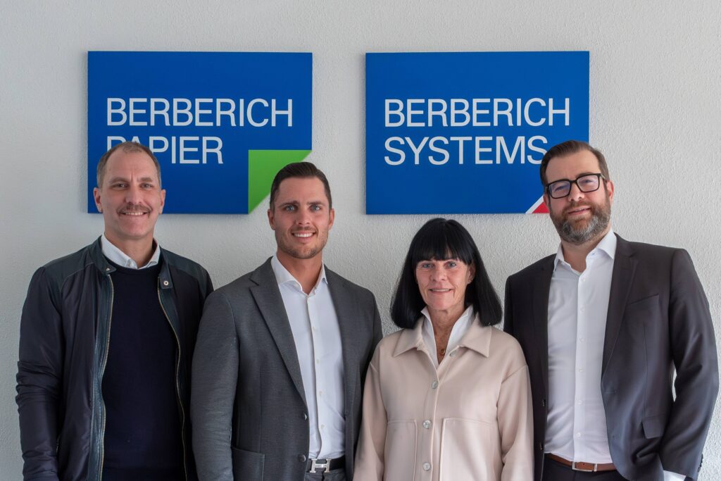 Erneuerung im Management (v.l.): Philipp Wilhelm, Niklas Eren, Eva Berberich-Martini und Karsten Knodel. Foto: Carl Berberich GmbH