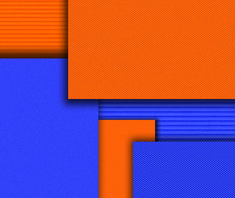 Kontrast erzeugende Farbtöne: „ultraviolett“ und „neonorange“. Foto: Peyer Cover