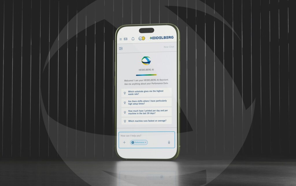 Information per Smartphone: „Heidelberg AI Performance Chat“ im „Heidelberg Portal“. Grafik: Heidelberg