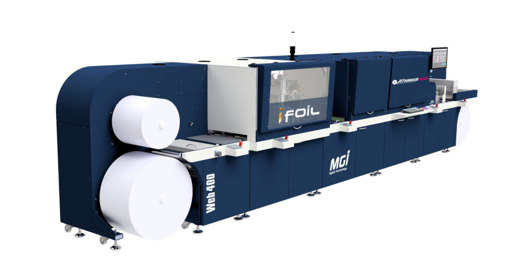 MGI-System „JETvarnish 3D Web 400“. Foto: Konica Minolta/MGI