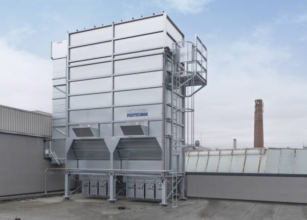 Installierte Papierverarbeitungsabfall-Absaug- und Filteranlage. Foto: Höcker Polytechnik